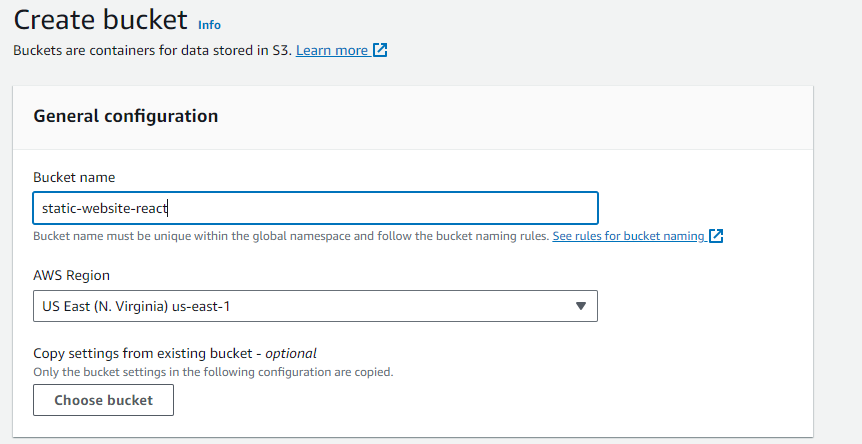 Create an S3 bucket